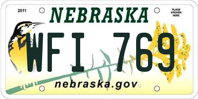NE license plate WFI769