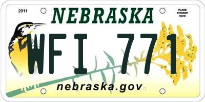 NE license plate WFI771