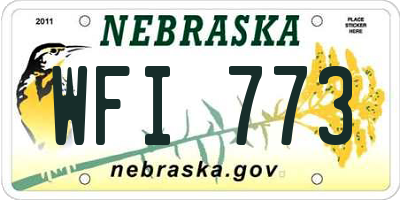 NE license plate WFI773