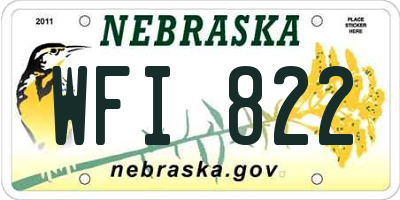 NE license plate WFI822