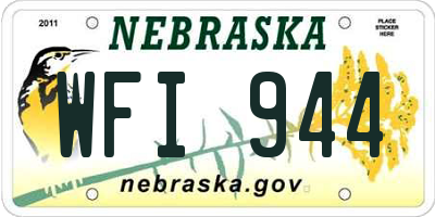 NE license plate WFI944