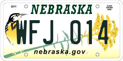 NE license plate WFJ014
