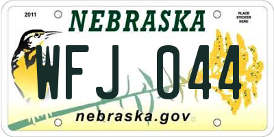 NE license plate WFJ044