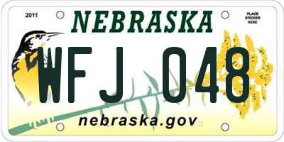 NE license plate WFJ048