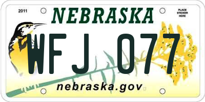 NE license plate WFJ077