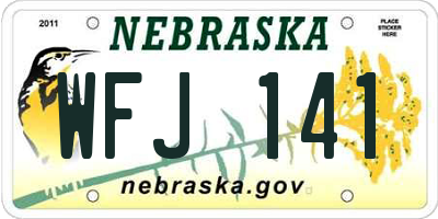 NE license plate WFJ141