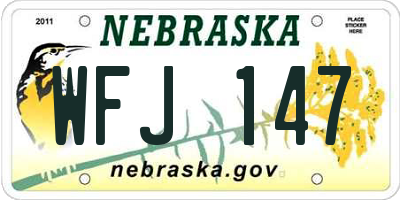 NE license plate WFJ147