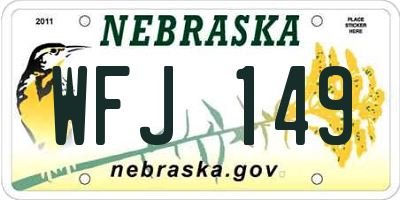 NE license plate WFJ149