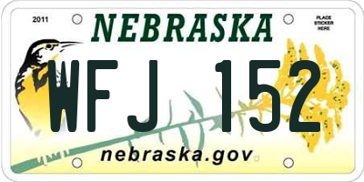 NE license plate WFJ152