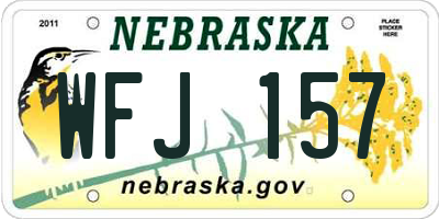 NE license plate WFJ157