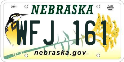 NE license plate WFJ161