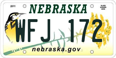 NE license plate WFJ172