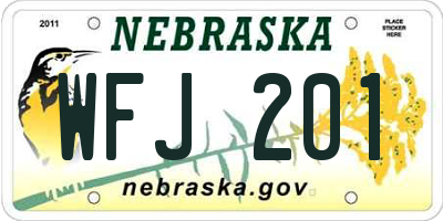 NE license plate WFJ201