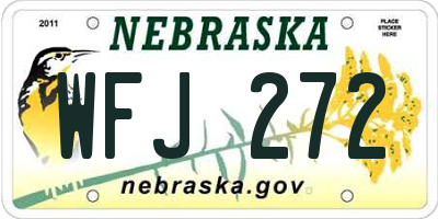 NE license plate WFJ272