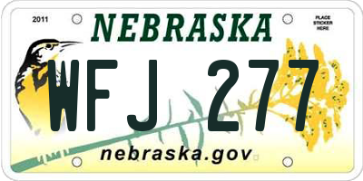 NE license plate WFJ277