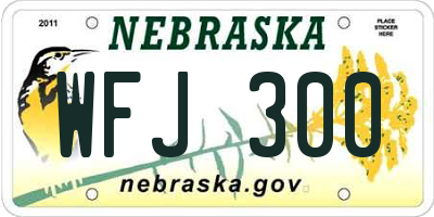 NE license plate WFJ300