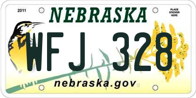 NE license plate WFJ328