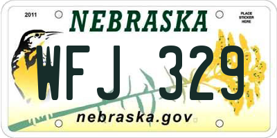 NE license plate WFJ329