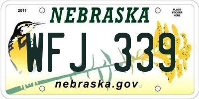 NE license plate WFJ339