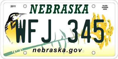 NE license plate WFJ345