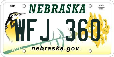 NE license plate WFJ360