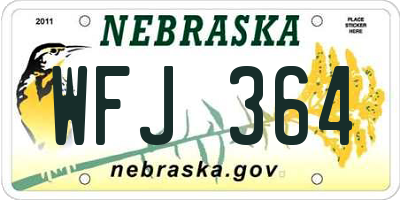 NE license plate WFJ364