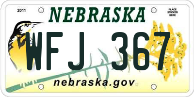 NE license plate WFJ367