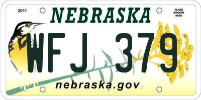 NE license plate WFJ379