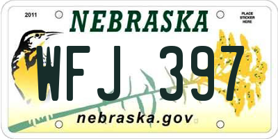 NE license plate WFJ397