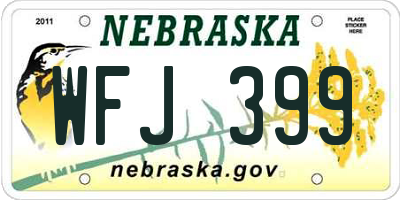 NE license plate WFJ399