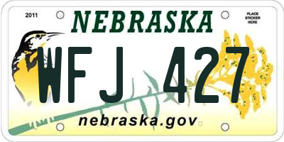 NE license plate WFJ427
