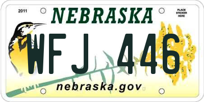 NE license plate WFJ446