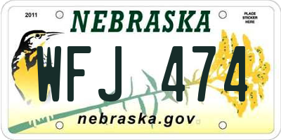 NE license plate WFJ474