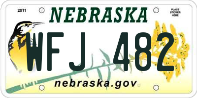 NE license plate WFJ482