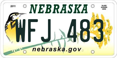 NE license plate WFJ483