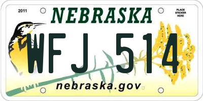 NE license plate WFJ514