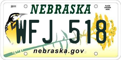 NE license plate WFJ518