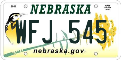 NE license plate WFJ545
