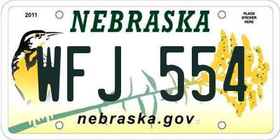NE license plate WFJ554