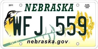 NE license plate WFJ559