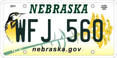 NE license plate WFJ560