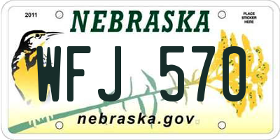 NE license plate WFJ570