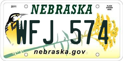 NE license plate WFJ574