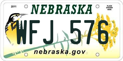 NE license plate WFJ576