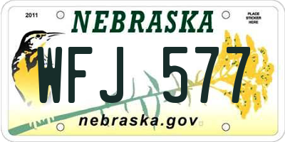 NE license plate WFJ577