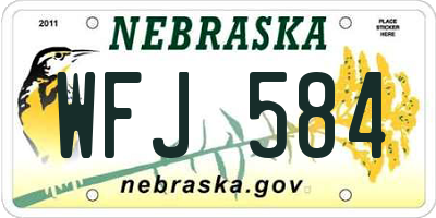 NE license plate WFJ584