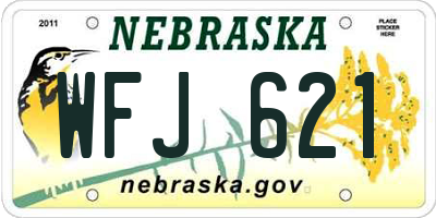 NE license plate WFJ621