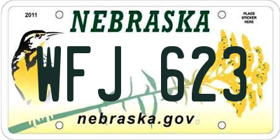 NE license plate WFJ623