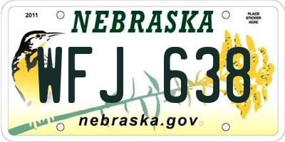 NE license plate WFJ638