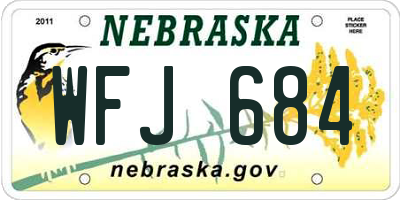 NE license plate WFJ684